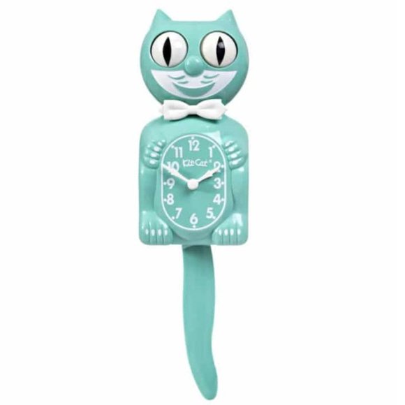 RETIRED Full Sized Ocean Waves Green Kit Kat Cat Klock Clock - Picture 1 of 4